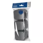 Gniazdo potrójne n/t 3x2P+Z, Schuko, bryzgoszczelne z klapką B2, IP54, NT-317 B2, szary