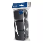 Gniazdo potrójne n/t 3x2P+Z, Schuko, bryzgoszczelne z klapką B2, IP54, NT-317 B2, szary/czarny