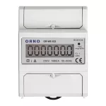 1-fazowy wskaźnik zużycia energii elektrycznej, 80A, 4.3 moduły, DIN TH-35mm