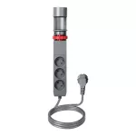 Przedłużacz biurkowy 3-krotny 2P+Z, 1,5M H05VV-F 3x1,5mm², 2xUSB+1 typu C