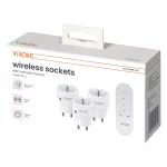 Zestaw bezprzewodowych gniazd MINI, sterowanych pilotem 3+1, 2300W