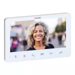 ANGU, zestaw wideodomofonowy 4-żyłowy, bezsłuchawkowy, monitor 7" LCD, z kamerą 800TVL, z czytnikiem kart i breloków zbliżeniowych 13,56MHz, biały