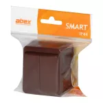 Łącznik podwójny n/t 10A, 250V, świecznikowy IP44, SMART, brązowy