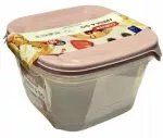CURVER POJEMNIK NA ŻYWNOŚĆ FRESH&GO 0,25L+0,8L+1,7L KWADRATOWY BEŻOWY