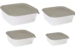CURVER POJEMNIK NA ŻYWNOŚĆ FRESH&GO 0,25L+0,8L+1,7L+2,9L KWADRATOWY BEŻOWY