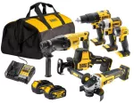 DEWALT ZESTAW COMBO 18V DCK607M2 (DCD778, DCF787, DCG405, DCH033, DCS369, DCL040) 2x4,0Ah