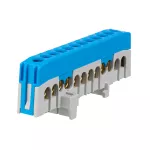 Listwa zaciskowa przewodu zerowego 12X16mm2 do montażu na szynie DIN35 690V 63A niebieski