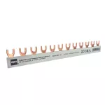 Szyna łączeniowa widełkowa 1-fazowa 12/215mm, 10mm2, 63A szary