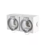 OYSTER IP66 2xgniazdo wtyczkowe w obudowie hermetycznej 16A/250V, szary