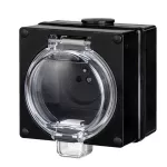 OYSTER IP66 gniazdo wtyczkowe w obudowie hermetycznej 16A/250V, czarny