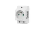 Gniazdo modułowe 2P+Z na szynę DIN 35 10/16A 230V IP20 szary