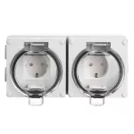 OYSTER IP66 2xgniazdo wtyczkowe w obudowie hermetycznej 16A/250V, szary