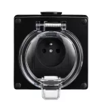 OYSTER IP66 gniazdo wtyczkowe w obudowie hermetycznej 16A/250V, czarny