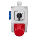 RS-Z rozdzielnica siłowa wyłącznik L-0-P 3P+N+Z 16A, 2P+Z 230V IP 44 - kolor szary