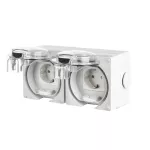 OYSTER IP66 2xgniazdo wtyczkowe w obudowie hermetycznej 16A/250V, szary