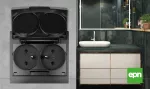 VESTRA gniazdo 2x2P+Z bez ramki podtynkowe IP 44 - kolor czarny