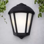 Oprawa elewacyjna kinkiet FABIO BLACK OPAL Fumagalli E27 wys.290mm, szer.215/120 mm IP55 230V czarny / tworzywo sztuczne