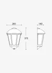 Oprawa elewacyjna kinkiet GIULIO BLACK CLEAR Fumagalli E27 wys.375mm, szer.265A/115 mm IP55 230V czarny / tworzywo sztuczne