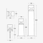 Oprawa ogrodowa ESTER 500 CLEAR Fumagalli GX53 LED CCT 10W 3000K/4000K/6500K SET 500 mm IP55 230V czarny / tworzywo sztuczne