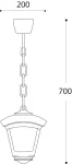Oprawa ogrodowa wisząca SICAR/ROBY CLEAR Fumagalli E27 wys.700 mm, szer.200 mm IP55 230V biały / tworzywo sztuczne