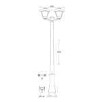 Oprawa ogrodowa DINO NARDO/DARIO 2L BLACK CLEAR Fumagalli E27 A60 wys.1960 mm, szer.630 mm IP55 230V czarny / tworzywo sztuczne