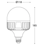 Źródło światła Fumagalli E27 HIGH POWER LED 50W 4000K mleczna 230V biały / tworzywo sztuczne