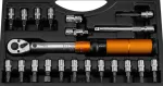 Klucz dynamometryczny dwukierunkowy 1/4", 5 - 25 Nm, zestaw 21 szt.