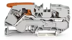 2-przewodowa złączka przelotowa z dźwignią i Push-in CAGE CLAMP® 16 mm², szara