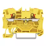 2-przewodowa złączka przelotowa z przyciskiem 4 mm², żółty