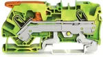 2-przewodowa złączka PE z dźwignią i Push-in CAGE CLAMP® 6 mm², żółto-zielony