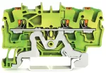 3-przewodowa złączka PE z przyciskiem 2,5 mm², żółto-zielony 2202-1307