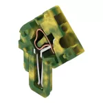 Moduł końcowy 1-przewodowe gniazdo konstrukcja kątowa, CAGE CLAMP®, 4mm2, żółto-zielony