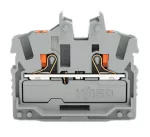 2-przewodowa złączka przelotowa mini; z przyciskiem 2,5 mm², szara 2252-301