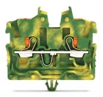 2-przewodowa złączka przelotowa mini z przyciskiem 1mm², żółto-zielony 2250-317