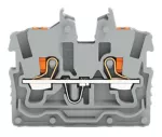 2-przewodowa złączka przelotowa mini z przyciskiem 1mm², szara 2250-321
