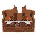 2-przewodowa złączka przelotowa mini z przyciskiem 1mm², brązowy