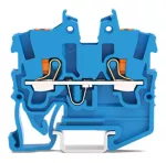 2-przewodowa złączka przelotowa mini z przyciskiem 1mm², niebieski 2250-1204