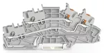 Piętrowa złączka instalacyjna; z otworami montażowymi i przyciskami; 2,5 mm²; L/L; Push-in CAGE CLAMP®; 2,50 mm²; szara 2203-6542