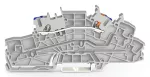 Piętrowa złączka instalacyjna; z otworami montażowymi i przyciskami; 2,5 mm²; N; Push-in CAGE CLAMP®; 2,50 mm²; szara 2203-6551