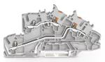 Piętrowa złączka instalacyjna; z otworami montażowymi i przyciskami; 2,5 mm²; L/L; Push-in CAGE CLAMP®; 2,50 mm²; szara 2203-7542