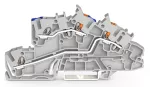 Piętrowa złączka instalacyjna; z otworami montażowymi i przyciskami; 2,5 mm²; N/L; Push-in CAGE CLAMP®; 2,50 mm²; szara 2203-7549