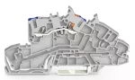 Piętrowa złączka instalacyjna; z otworami montażowymi i przyciskami; 2,5 mm²; N; Push-in CAGE CLAMP®; 2,50 mm²; szara 2203-7551