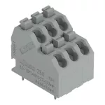 2-piętrowa złączka do płytek drukowanych przycisk 1,5 mm² RM 5 mm 6-bieg, szary agatowy