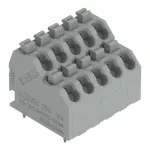 2-piętrowa złączka do płytek drukowanych przycisk 1,5 mm² RM 5 mm 10-bieg, szary agatowy