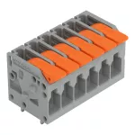 Złącze do PCB dźwignia 4 mm² raster 5 mm 6-bieg., szary