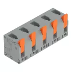 Złączka do płytek drukowanych dźwignia 4 mm² raster 11,5mm 5-bieg, szara
