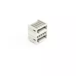 Wtyk dwupiętrowy THT 1.0 x 1.0 mm solder pin konstrukcja kątowa, jasnoszary 734-405