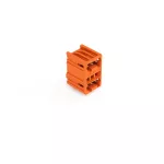 Wtyk dwupiętrowy THT Pin lutowniczy 1,0 x 1,0 mm konstrukcja kątowa, pomarańczowy 734-433/001-000