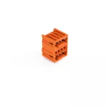 Wtyk dwupiętrowy THT Pin lutowniczy 1,0 x 1,0 mm konstrukcja kątowa, pomarańczowy 734-434/001-000