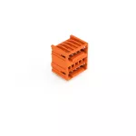Wtyk dwupiętrowy THT Pin lutowniczy 1,0 x 1,0 mm konstrukcja kątowa, pomarańczowy 734-435/001-000